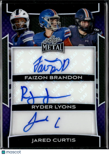 Jared Curtis Ryder Lyons Faizon Brandon 2025 Leaf Metal Auto Purple /10