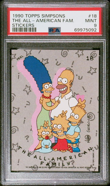 The Simpsons 1990 Topps PSA 9 The All American Family #18