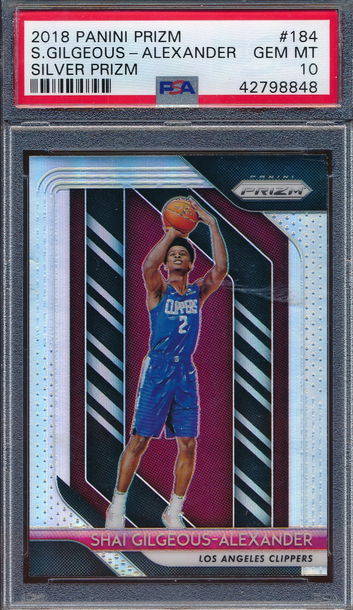 2018 Panini Prizm Shai-Gilgeous Alexander Silver Prizm PSA 10
