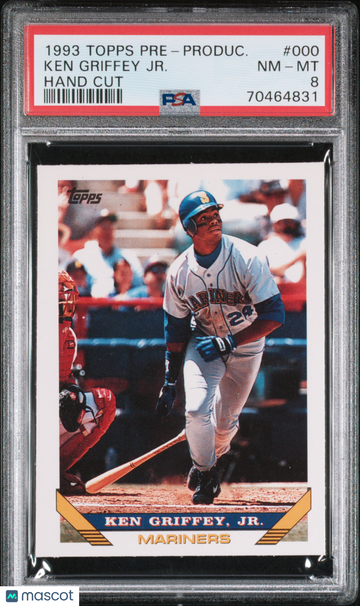 1993 Topps Pre-Production Ken Griffey JR. #000 Hand Cut PSA 8