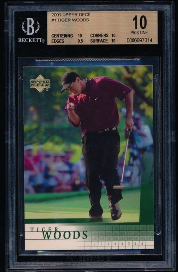 Tiger Woods 2001 Upper Deck RC BGS 10