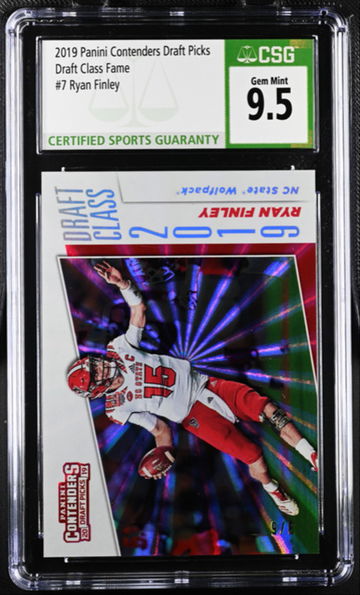 2019 Contenders Draft Picks Ryan Finley Rookie Draft Class Fame CSG 9.5 - #'d /5