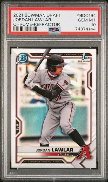 2021 Bowman Draft Jordan Lawlar #BDC194 CHROME-REFRACTOR PSA 10