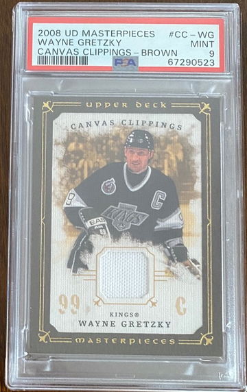 Wayne Gretzky - UD Masterpieces Canvas Clippings - PSA 9