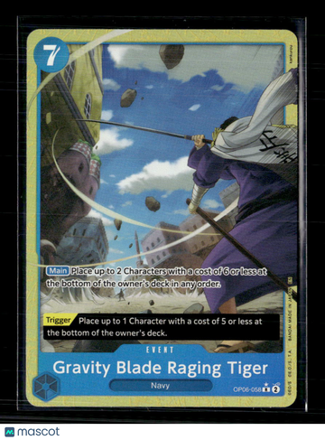 One Piece TCG Gravity Blade Raging Tiger (Alt) -The Best- Vol. 2 R • OP06-058