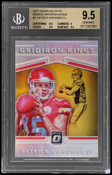 2017 Donruss Optic Patrick Mahomes II Rookie Gridiron Kings BGS 9.5 RC