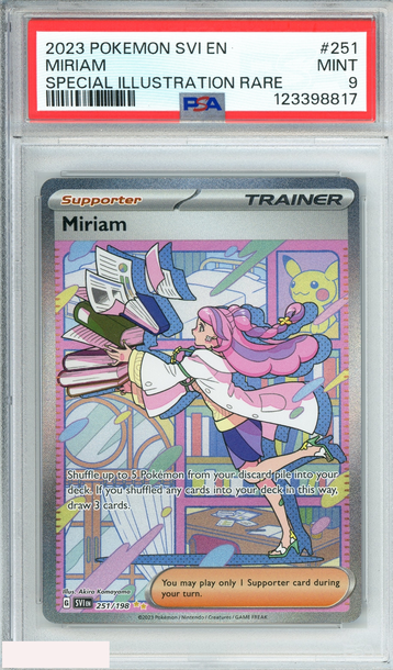 2023 POKEMON SVI EN-SCARLETVIOLET MIRIAM #251 SPECIAL ILLUSTRATION RARE PSA 9