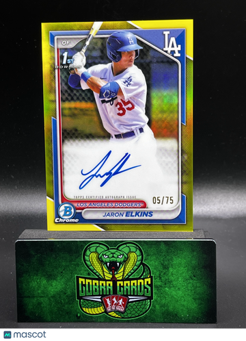 2024 Bowman Chrome Jaron Elkins #CPA-JE Yellow Refractor 05/75