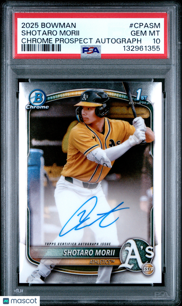 2025 Bowman Chrome Prospect Autographs Shotaro Morii #CPASM PSA 10
