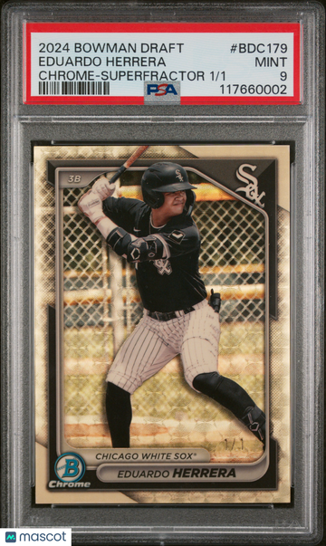 2024 Bowman Draft Eduardo Herrera Chrome Superfractor /1 PSA 9