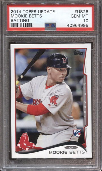 MOOKIE BETTS PSA 10 2014 TOPPS UPDATE BASEBALL #US26 ROOKIE RC RED SOX 4995