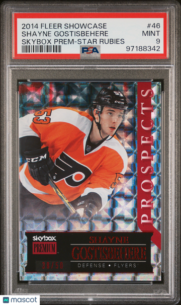 2014-15 Fleer Showcase Skybox Premium Shayne Gostisbehere #46 Star Rubies PSA 9