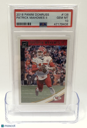Graded 2018 Donruss Panini Patrick Mahomes II #138 PSA 10 Football Card