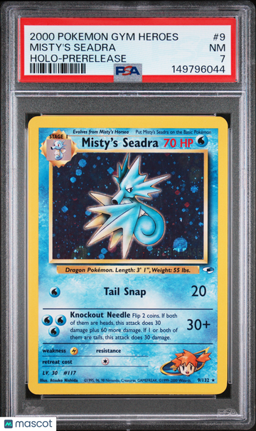 2000 Pokemon Gym Heroes Misty's Seadra PSA 7 #9/132