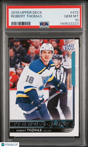2018-19 Upper Deck Robert Thomas #472 Young Guns Rookie PSA 10