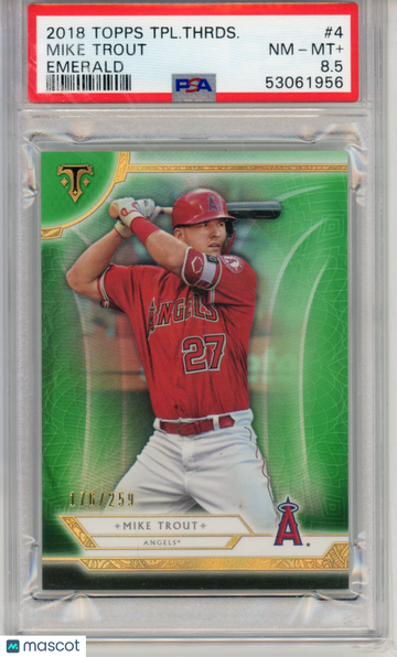 2018 Topps Triple Threads Mike Trout #4 Emerald PSA 8.5