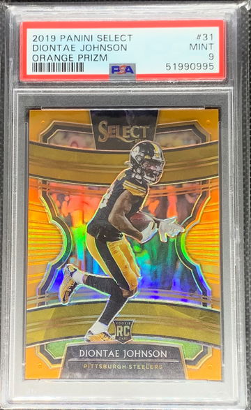 2019 Panini Select Concourse Diontae Johnson Rookie Orange Prizm /49 PSA 9 Mint
