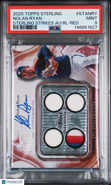 2025 Topps Sterling Sterling Strikes Autograph Relics Nolan Ryan #STANRY Red / Parallel/Variety PSA 9 Topps