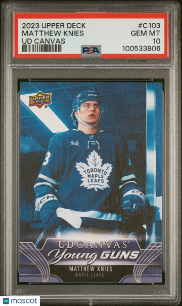 2023-24 Upper Deck UD Canvas Matthew Knies #C103 Young Guns Rookie PSA 10