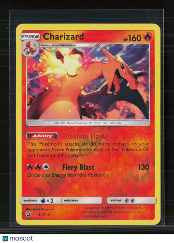 2018 Pokemon Dragon Majesty Charizard Holo Rare Trading Card #3/70