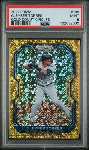 2021 Panini Prizm Gold Donut Circles Gleyber Torres #199 /10 PSA 9