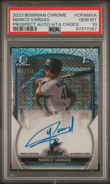 2023 Bowman Chrome Prospect Autograph Hta Choice Refractor Marco Vargas #CPAMVA /150 PSA 10