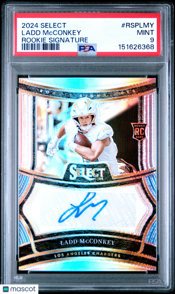 2024 Panini Select Rookie Signatures Ladd Mcconkey #RSPLMY PSA 9