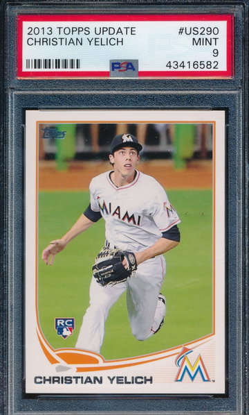 2013 Topps Update Christian Yelich Rc Rookie #US290 PSA 9 MINT
