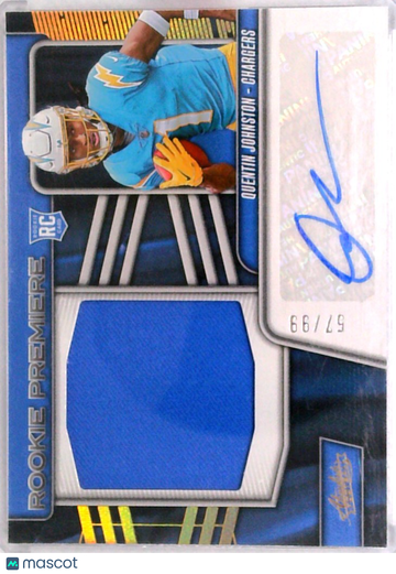 2023 Panini Absolute Rookie Premiere Materials Autograph Quentin Johnston #RPMA-QJ /99 RC Patch
