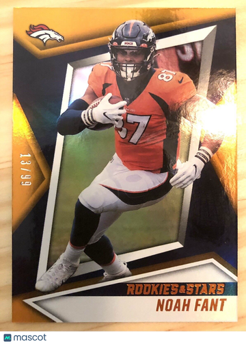 Noah Fant 2021 Rookies & Stars #66 ORANGE Parallel #13/99 Rookie Denver Broncos