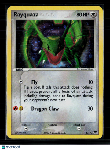 2006 EX Dragon Frontiers Rayquaza Holo Rare #3/17