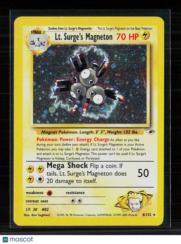 2000 Gym Heroes LT. Surge's Magneton Holo Rare #8/132
