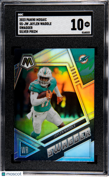 2023 Panini Mosaic Jaylen Waddle #SS-JW Swagger Silver Prizm SGC 10