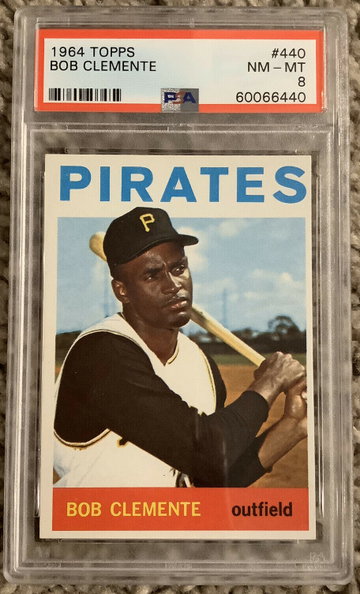 Roberto Clemente 1964 Topps #440 PSA 8 HOF Vintage Baseball Card *Pirates*