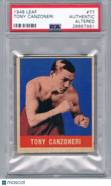 1948 Leaf Knock-Out Bubble Gum Tony Canzoneri #77 Base Set PSA NM-MT Auto AA