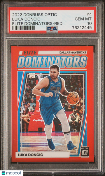 2022 Panini Donruss Optic Elite Dominators Luka Doncic #4 Red PSA 10