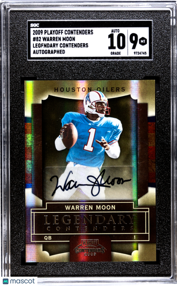 2009 Playoff Contenders Warren Moon #82 Legendary Autograph SGC 9 Auto 10