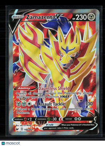 Pokemon 2020 Sword & Shield Zamazenta V FA #196/202