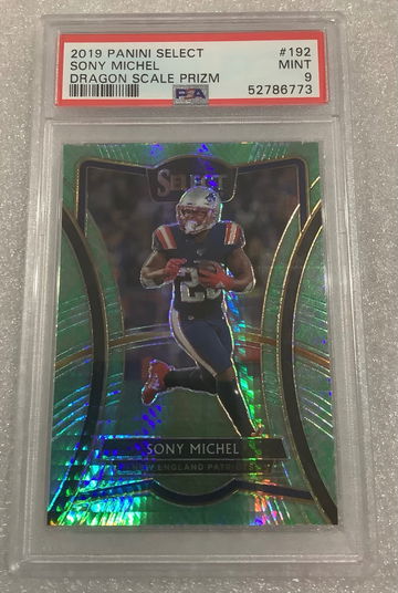 2019 Select Dragon Sony Michel Premier level /88 Psa 9 Patriots 