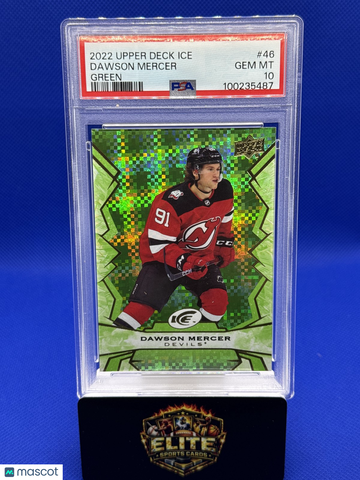 2022-23 Upper Deck Ice Dawson Mercer #46 Green PSA 10