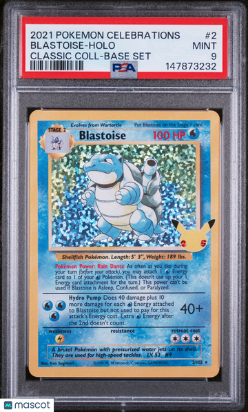 2021 Pokemon Celebrations Classic Collection Blastoise Holo Classic Coll-Base Set PSA 9 #2
