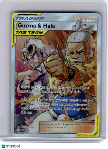 Cosmic Eclipse Guzma & Hala Holo Ultra Rare #229
