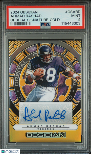 2024 Panini Obsidian Orbital Signatures Ahmad Rashad #OSARD Gold PSA 9