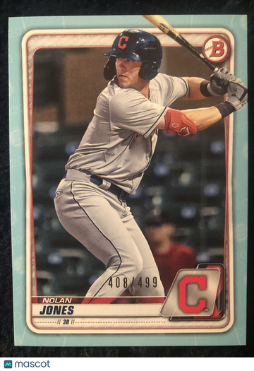 NOLAN JONES 2020 Bowman Prospects #BP-95 Sky Blue Parallel SP #408/499 Rockies