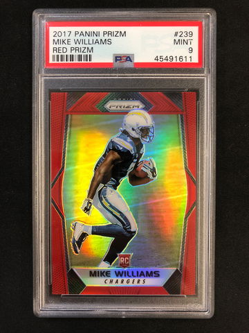2017 Panini Prizm Football - Mike Williams - Rookie Retail Red Prizm SSP PSA 9