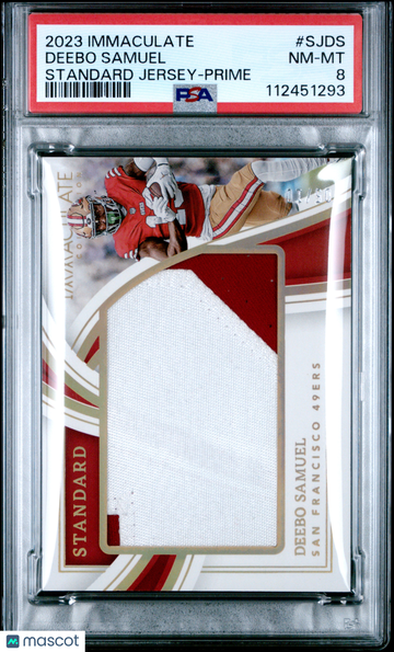 2023 Panini Immaculate Collection Immaculate Standard Jerseys Deebo Samuel Prime 05/10 #SJDS PSA 8