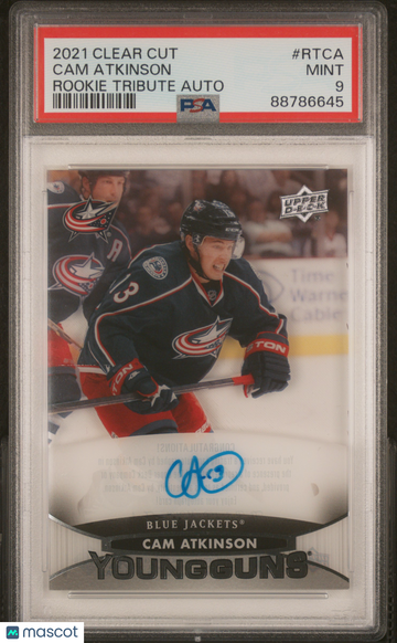 2022 Upper Deck Clear Cut Rookie Tribute Autos 2021-22 Cam Atkinson #RTCA PSA 9