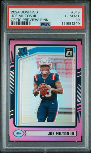 2024 Optic Rated Rookies Preview Pink Joe Milton III #319 PSA 10