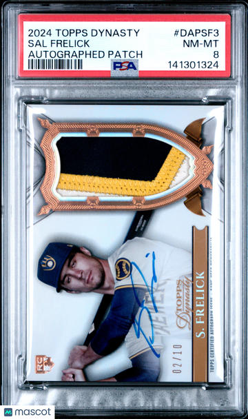 2024 Topps Dynasty Autographed Patch Sal Frelick #DAPSF3 Autograph Patch /10 PSA 8 Topps