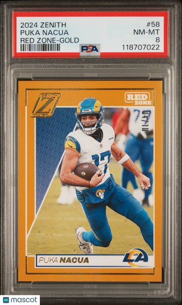 2024 Panini Zenith Puka Nacua #58 Red Zone Gold /10 PSA 8
